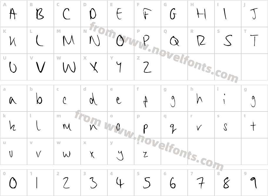 Chippy HandwritingCharacter Map