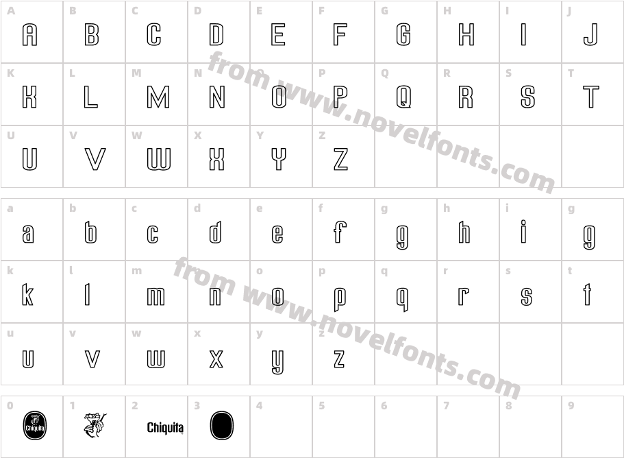 Chiquita OutlinedCharacter Map