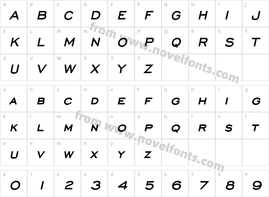 Chisel Bold ItalicCharacter Map