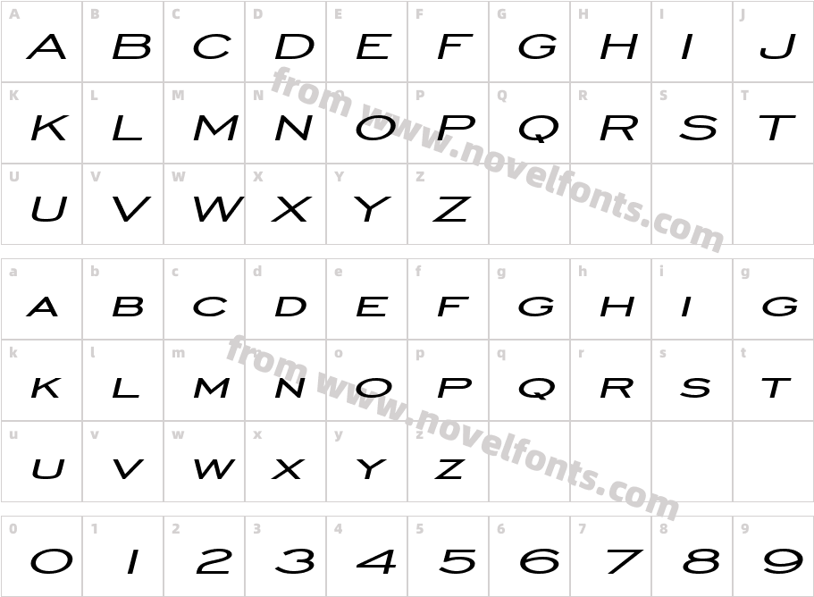 Chisel Extended ItalicCharacter Map