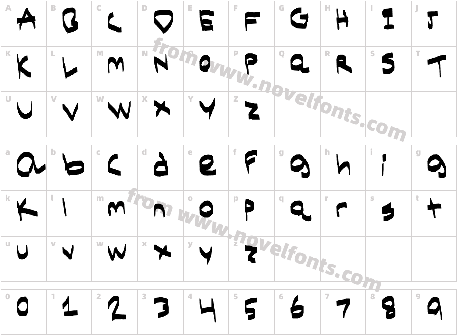 Chisel Tip MarkersCharacter Map