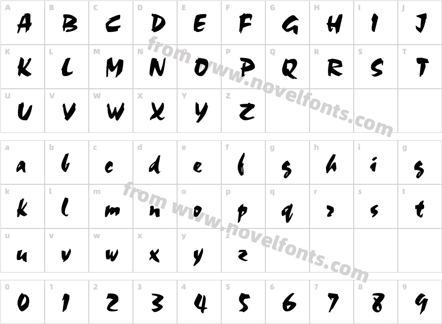 ChocICGCharacter Map