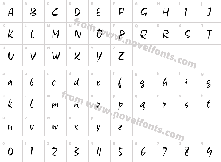 ChocITCStd-LightCharacter Map