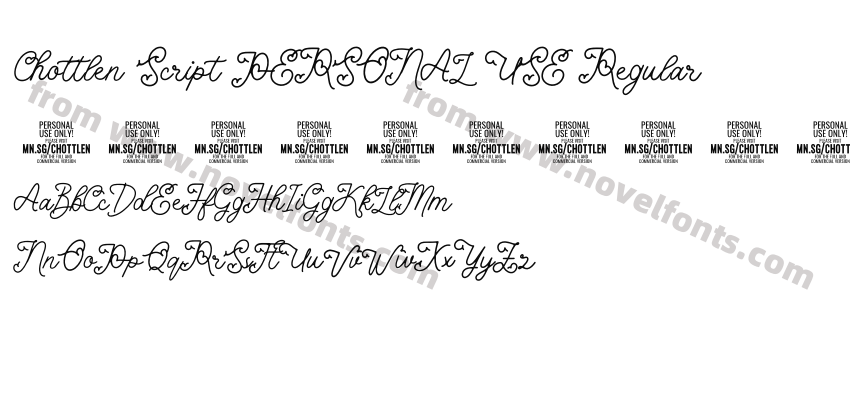 Chottlen Script PERSONAL USE RegularPreview