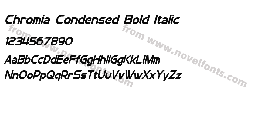 Chromia Condensed Bold ItalicPreview