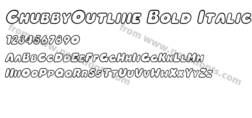 ChubbyOutline Bold ItalicPreview