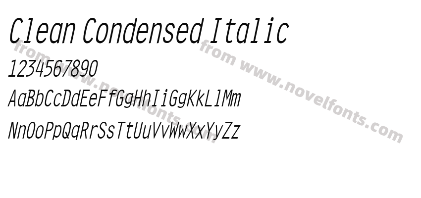 Clean Condensed ItalicPreview