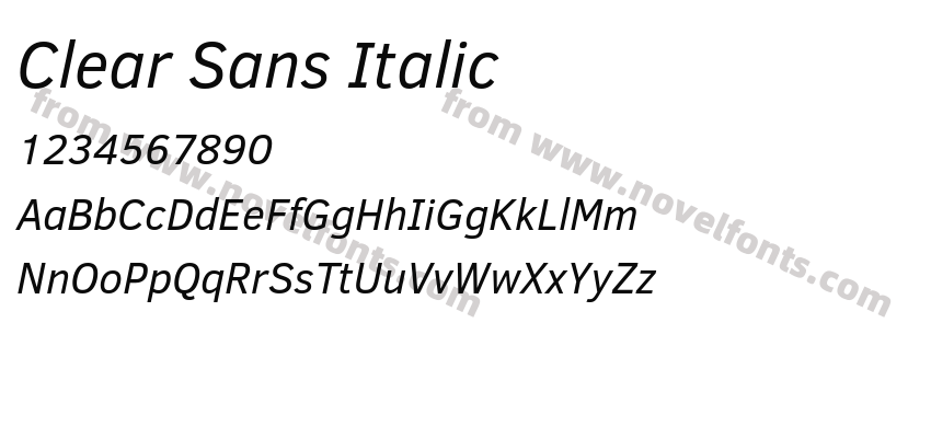 Clear Sans ItalicPreview