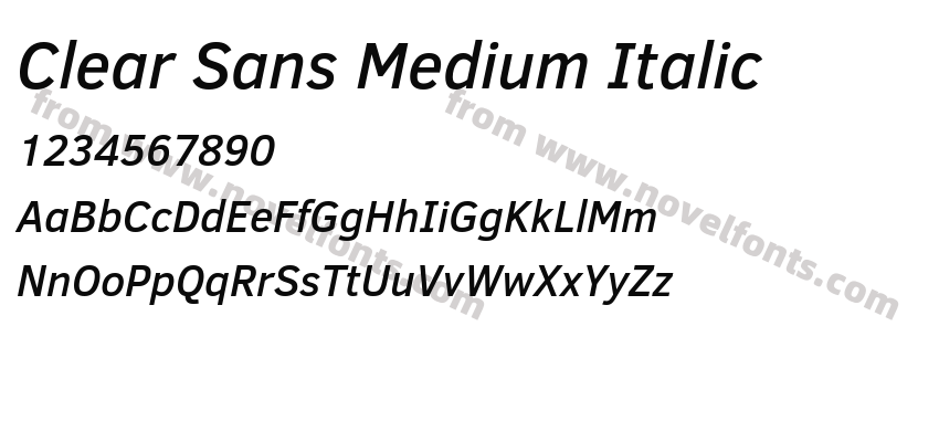 Clear Sans Medium ItalicPreview