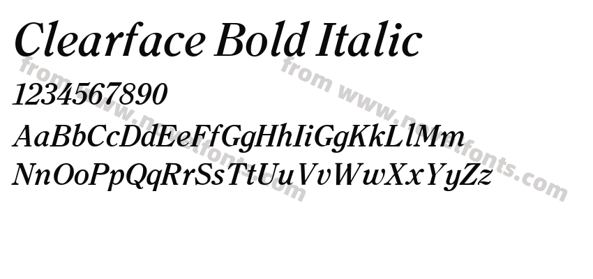 Clearface Bold ItalicPreview