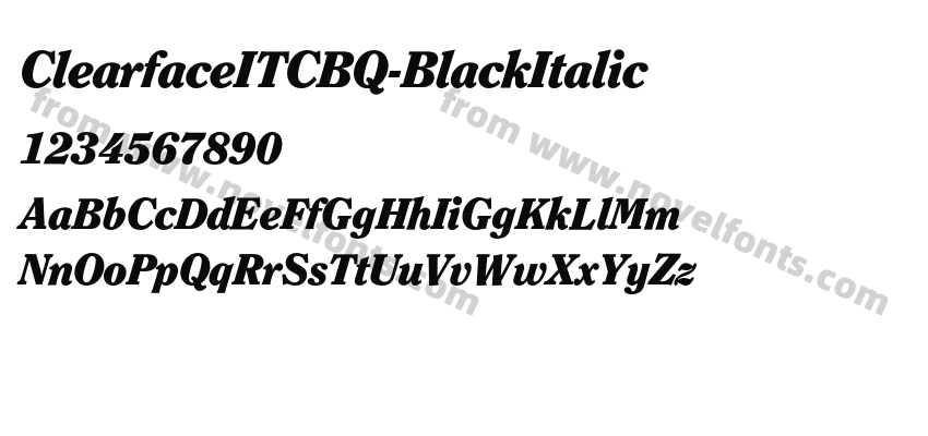 ClearfaceITCBQ-BlackItalicPreview