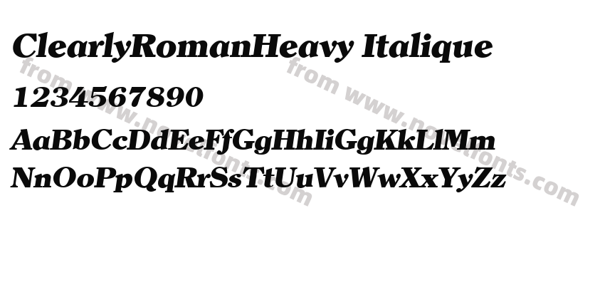 ClearlyRomanHeavy ItaliquePreview