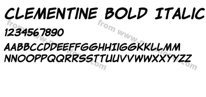 Clementine Bold ItalicPreview