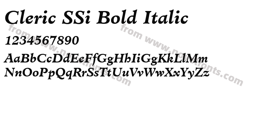 Cleric SSi Bold ItalicPreview