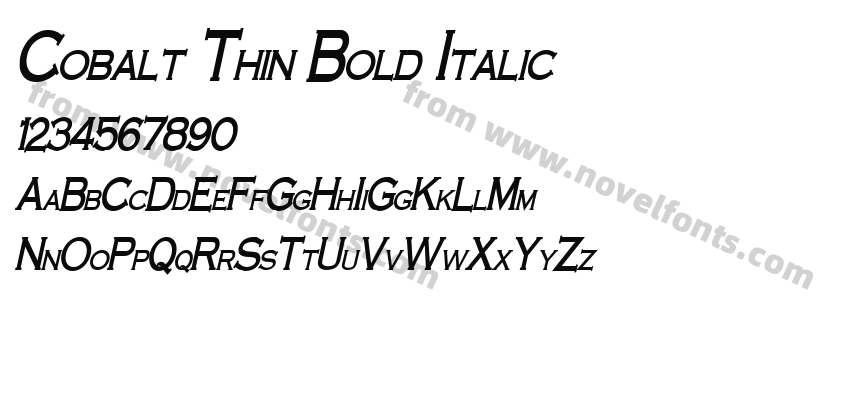 Cobalt Thin Bold ItalicPreview