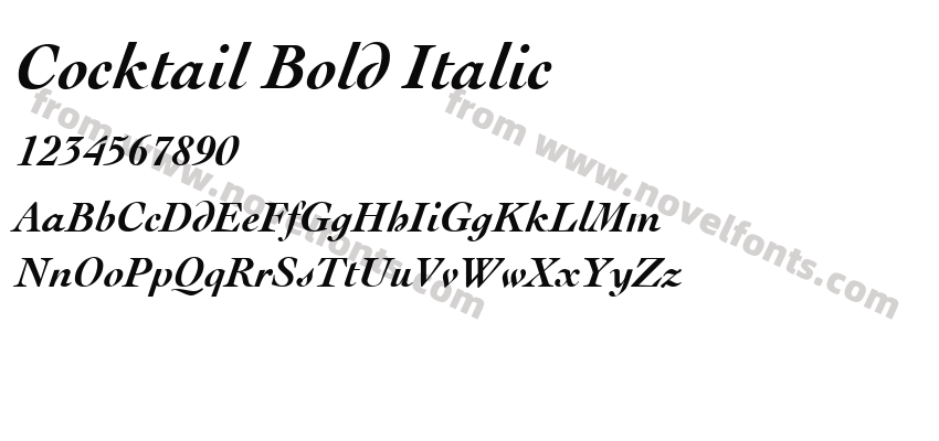 Cocktail Bold ItalicPreview