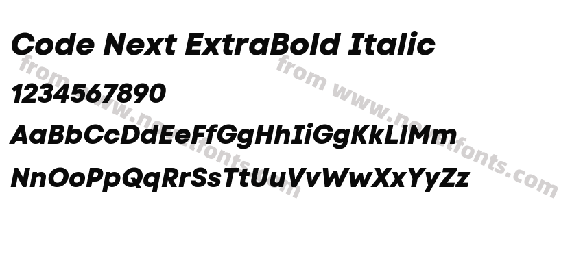 Code Next ExtraBold ItalicPreview