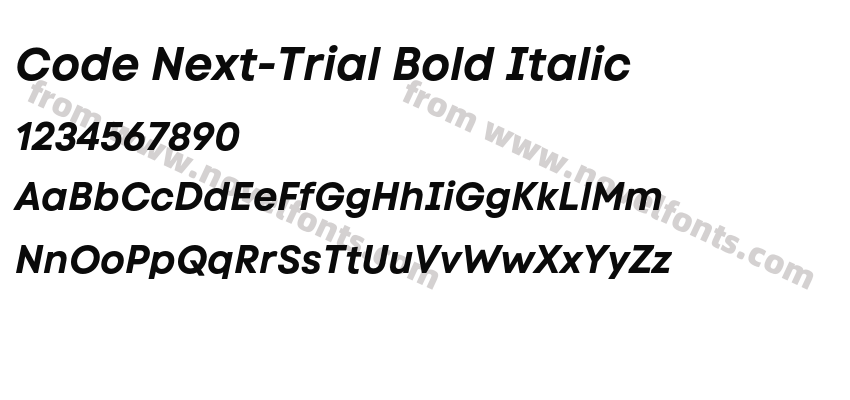 Code Next-Trial Bold ItalicPreview