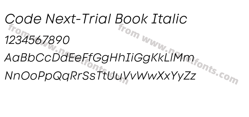 Code Next-Trial Book ItalicPreview