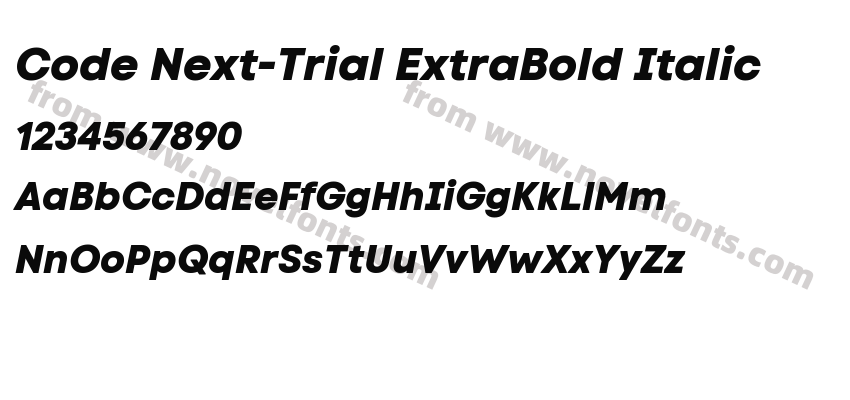 Code Next-Trial ExtraBold ItalicPreview