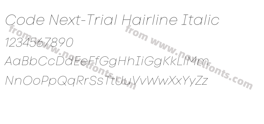 Code Next-Trial Hairline ItalicPreview