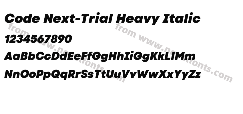 Code Next-Trial Heavy ItalicPreview