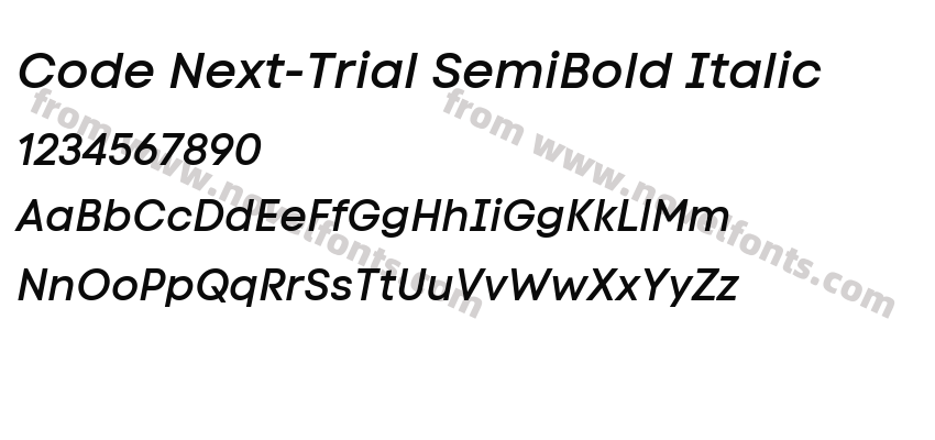 Code Next-Trial SemiBold ItalicPreview