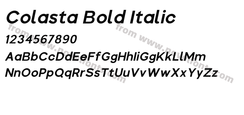 Colasta Bold ItalicPreview