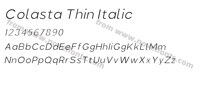 Colasta Thin ItalicPreview