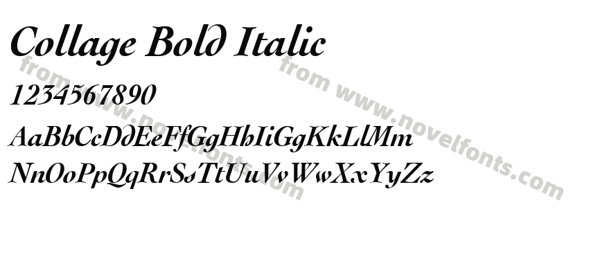 Collage Bold ItalicPreview