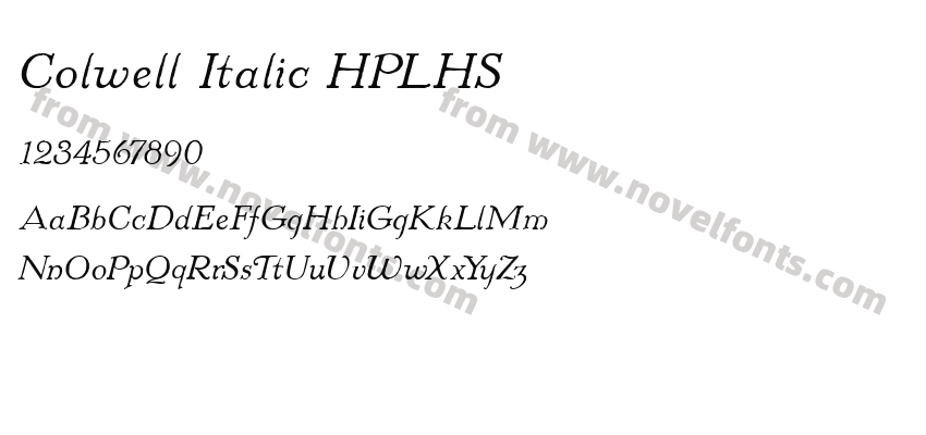 Colwell Italic HPLHSPreview