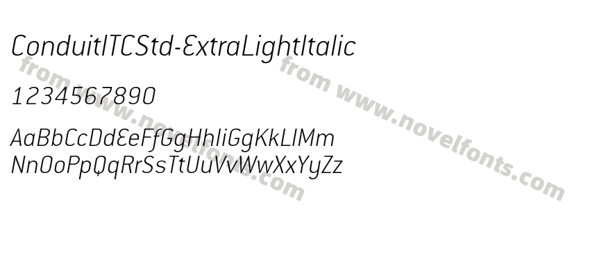 ConduitITCStd-ExtraLightItalicPreview