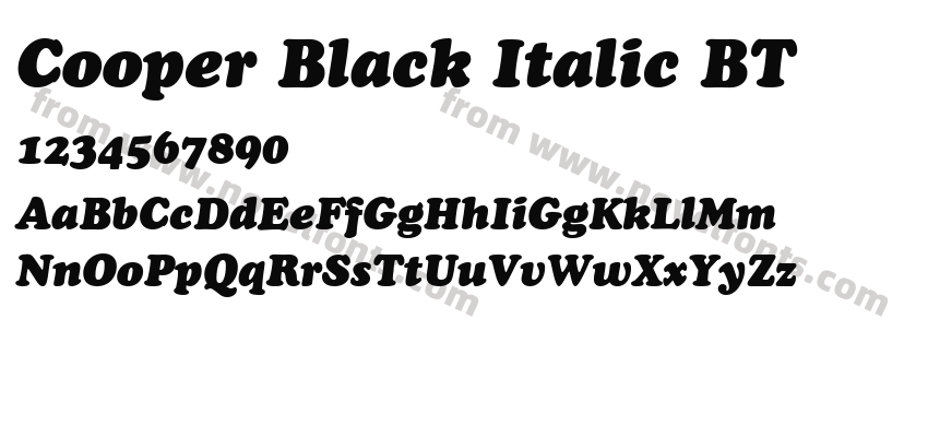 Cooper Black Italic BTPreview