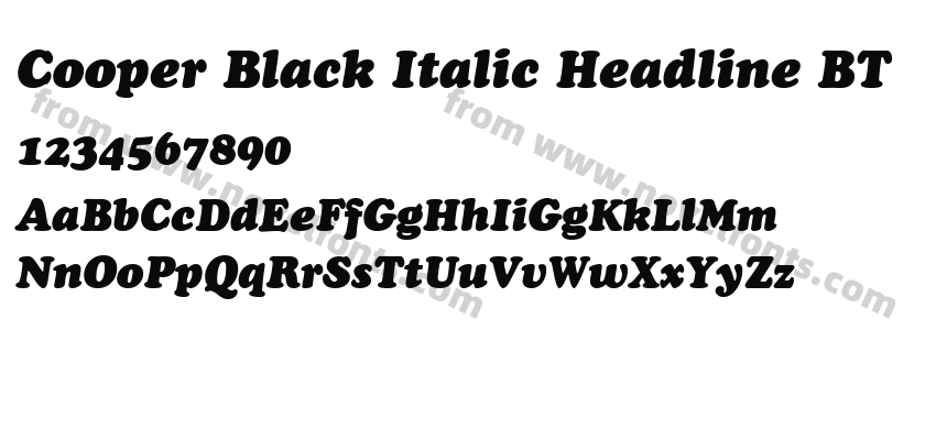 Cooper Black Italic Headline BTPreview