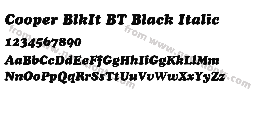 Cooper BlkIt BT Black ItalicPreview