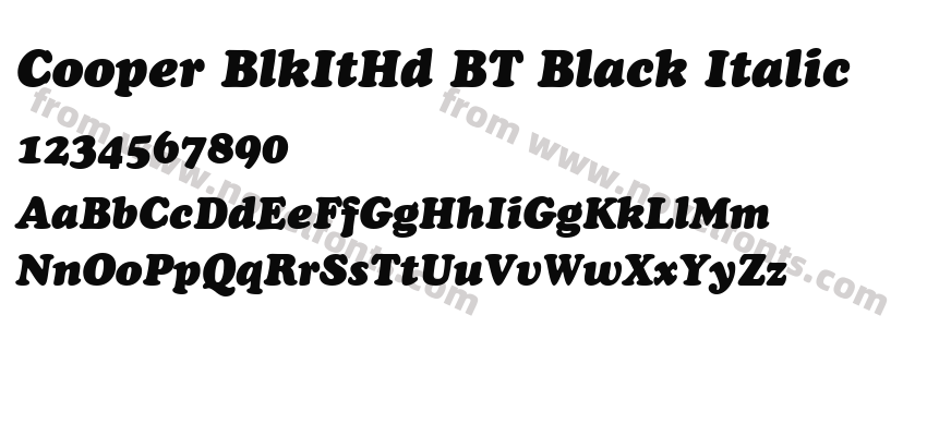 Cooper BlkItHd BT Black ItalicPreview