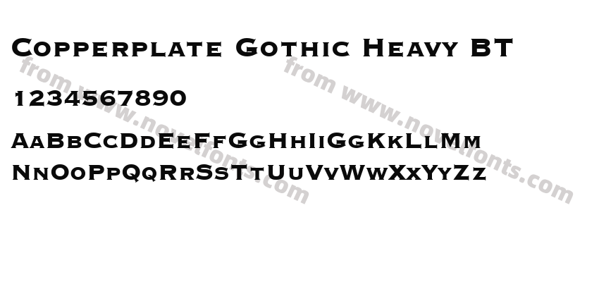 Copperplate Gothic Heavy BTPreview