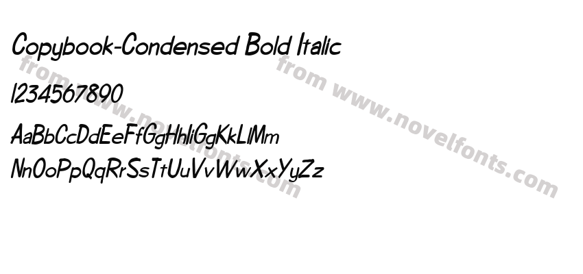 Copybook-Condensed Bold ItalicPreview