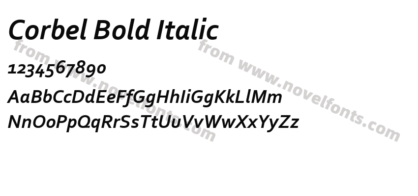 Corbel Bold ItalicPreview