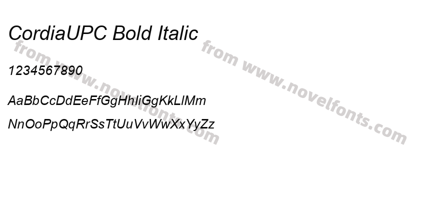 CordiaUPC Bold ItalicPreview