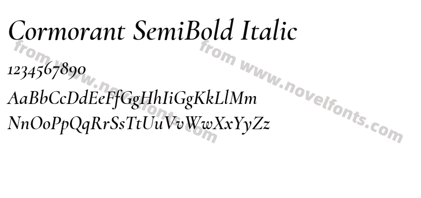 Cormorant SemiBold ItalicPreview