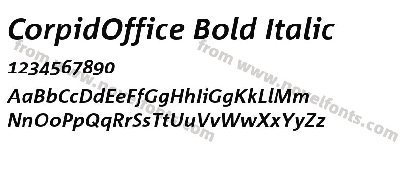 CorpidOffice Bold ItalicPreview