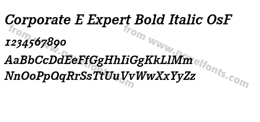 Corporate E Expert Bold Italic OsFPreview