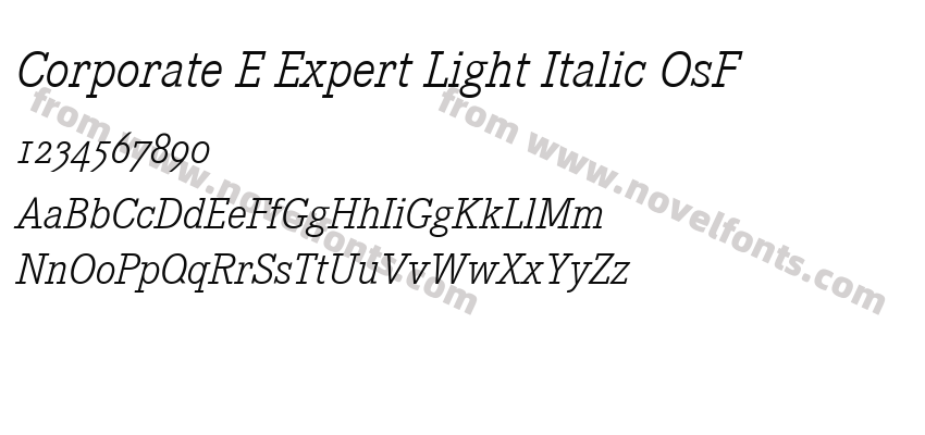 Corporate E Expert Light Italic OsFPreview