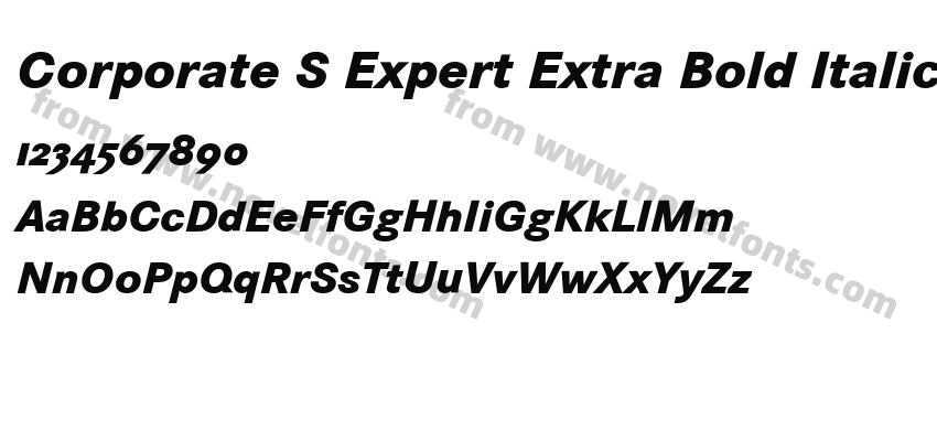 Corporate S Expert Extra Bold Italic OsFPreview