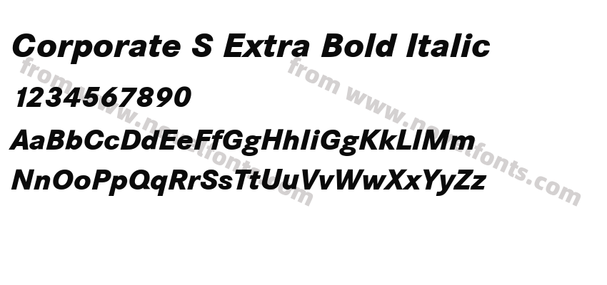 Corporate S Extra Bold ItalicPreview