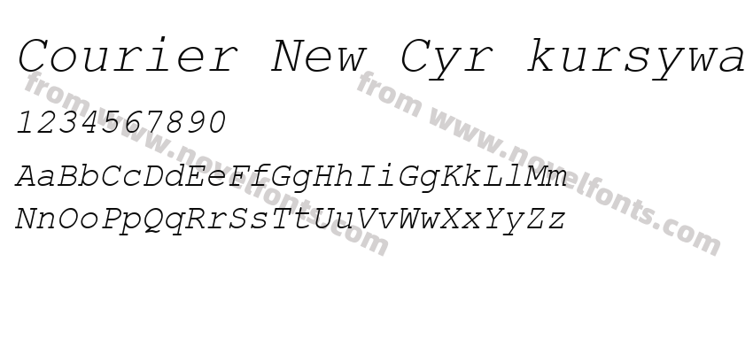 Courier New Cyr kursywaPreview