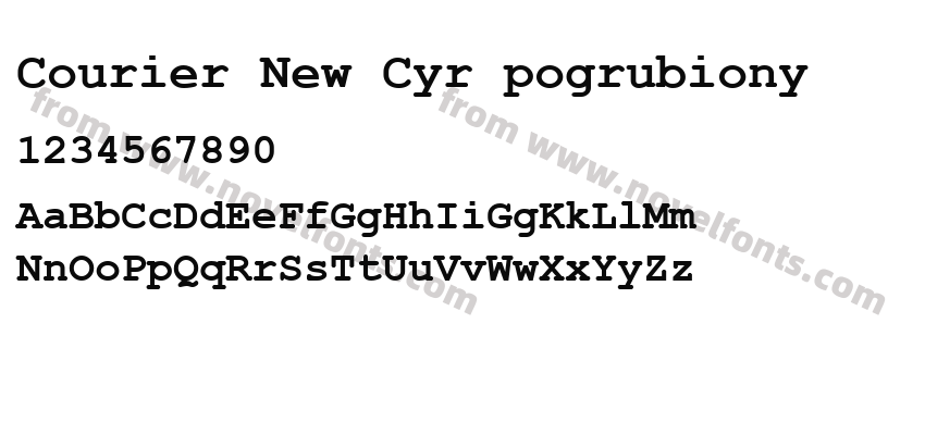 Courier New Cyr pogrubionyPreview