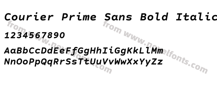 Courier Prime Sans Bold ItalicPreview