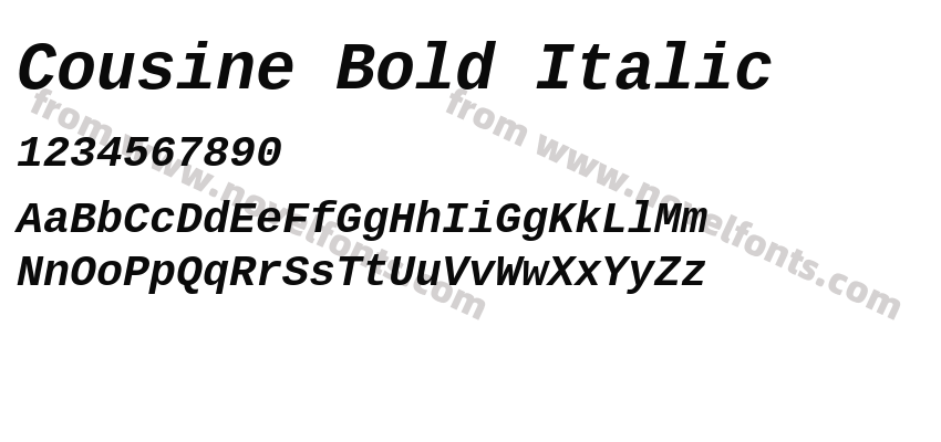 Cousine Bold ItalicPreview